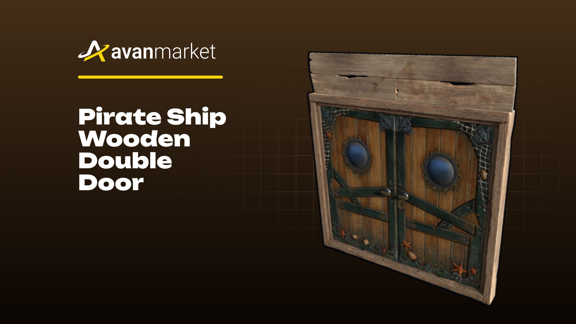 Pirate Ship Wooden Double Door