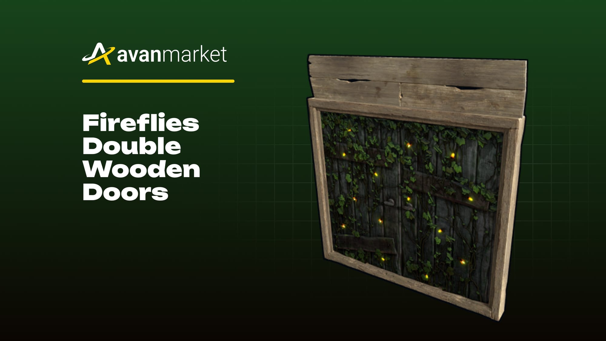 Fireflies Double Wooden Doors
