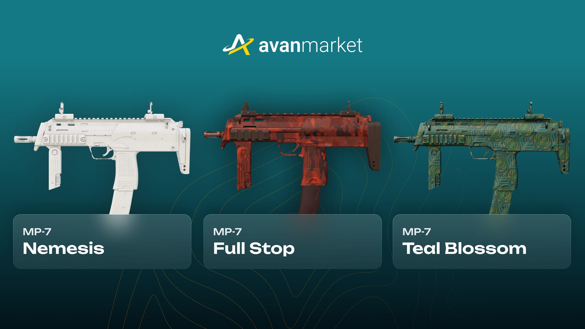 МП7 скины в CS 2: лучшие варианты от Avan Market