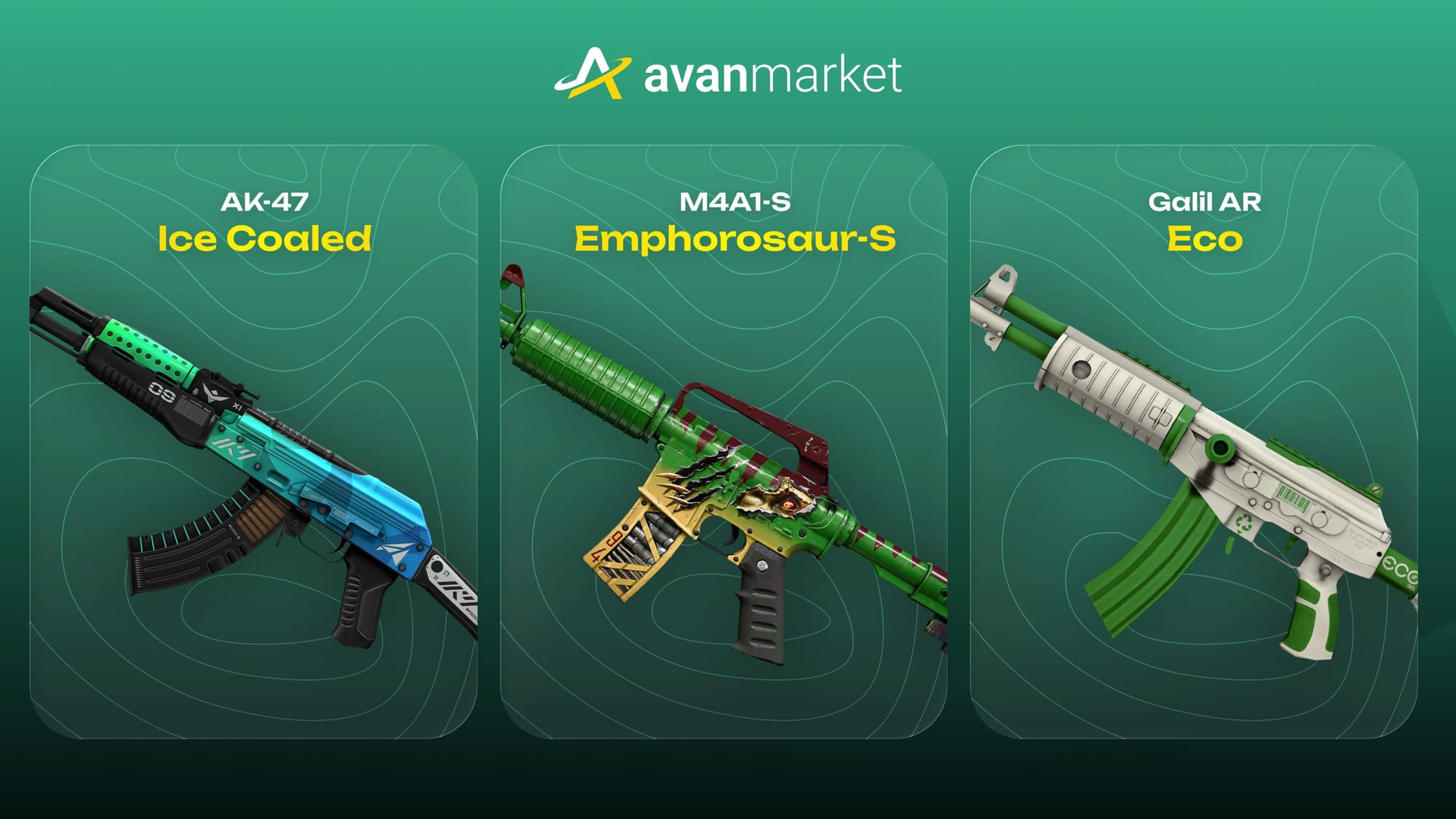 Лучшие зеленые скины для винтовок в CS 2